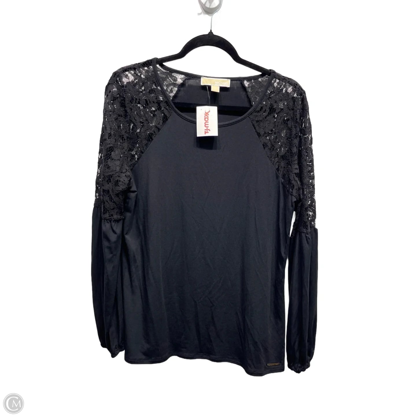 Top Long Sleeve By Michael By Michael Kors In Black, Size: L
