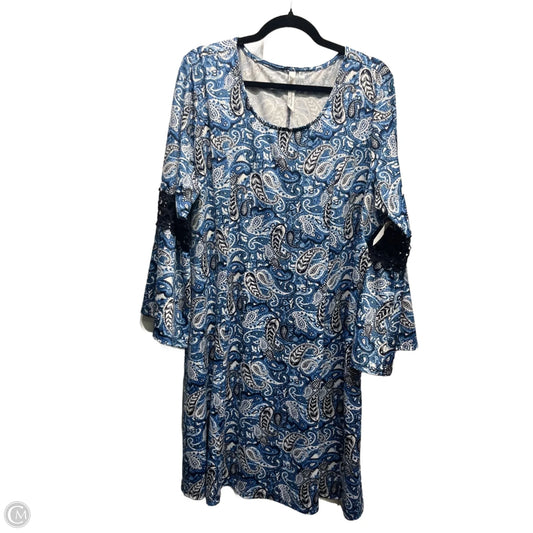 Dress Work By Ny Collection In Blue & White, Size: 2x