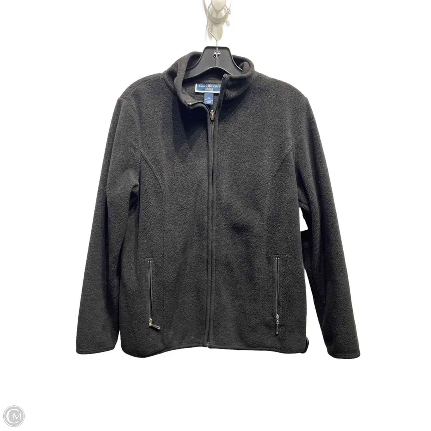 Jacket Fleece By Karen Scott In Black, Size: Mp