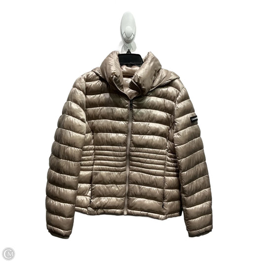 Jacket Puffer & Quilted By Calvin Klein In Tan, Size: Xl