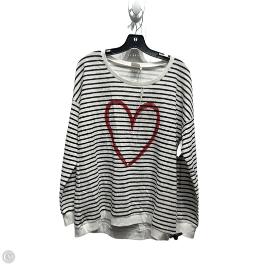 Top Long Sleeve By Simple In Black & White, Size: M