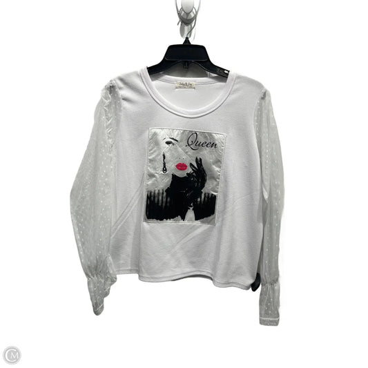 Top Long Sleeve By Jolie & Joy In Black & White, Size: Xl
