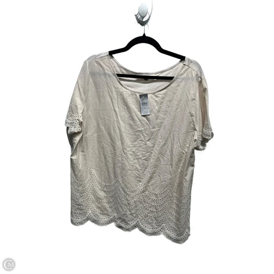 Top Short Sleeve By Loft In Taupe, Size: Xl