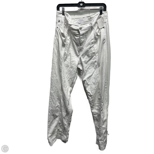 Jeans Wide Leg By Curve Appeal In White Denim, Size: 14