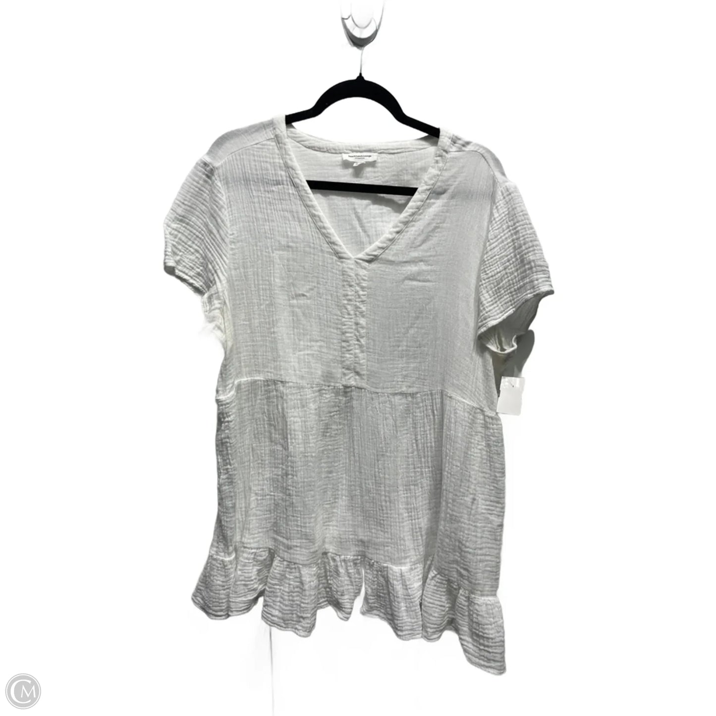 Top Short Sleeve By Beachlunchlounge In White, Size: Xl