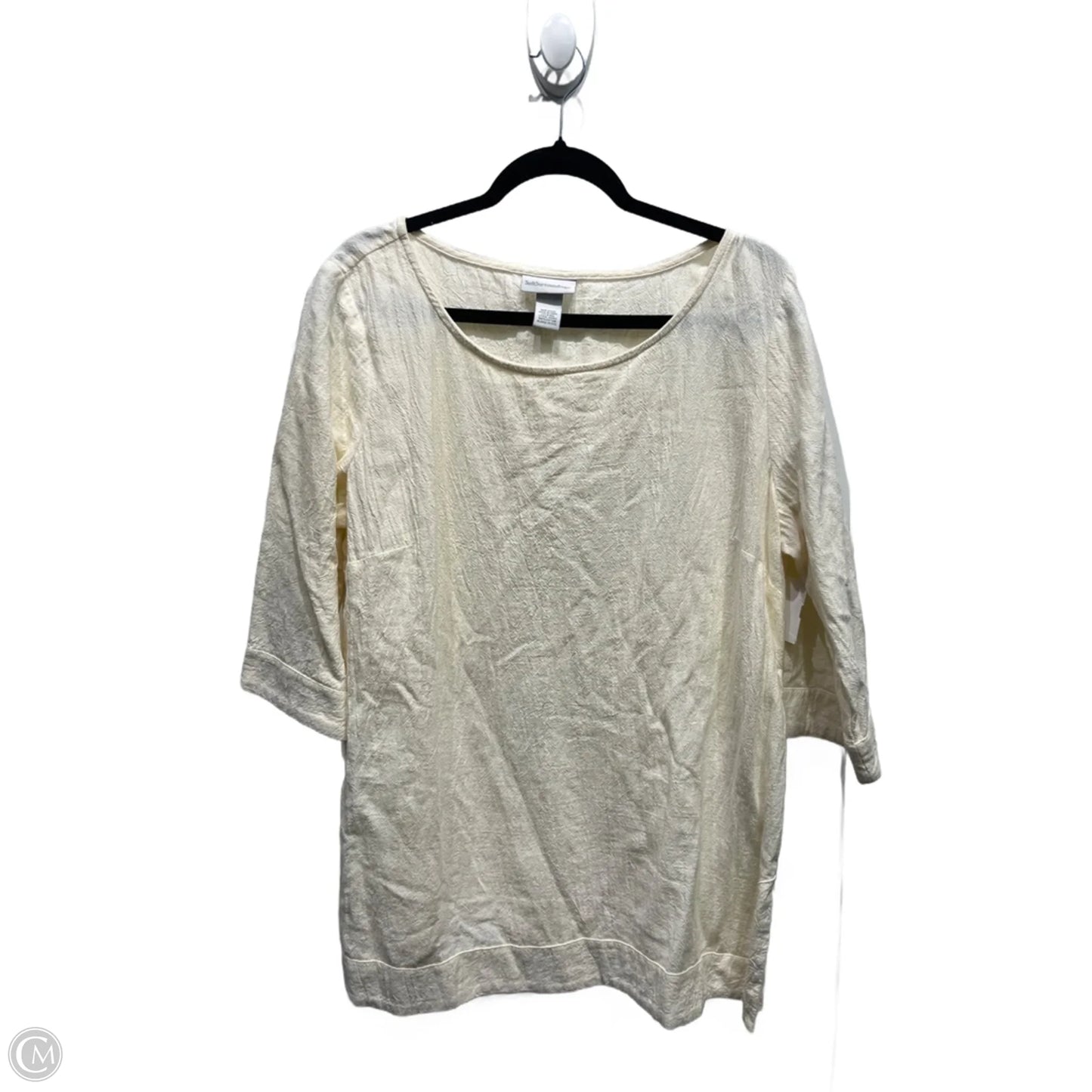 Top 3/4 Sleeve By Soft Surroundings In Cream, Size: Xl