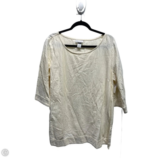Top 3/4 Sleeve By Soft Surroundings In Cream, Size: Xl