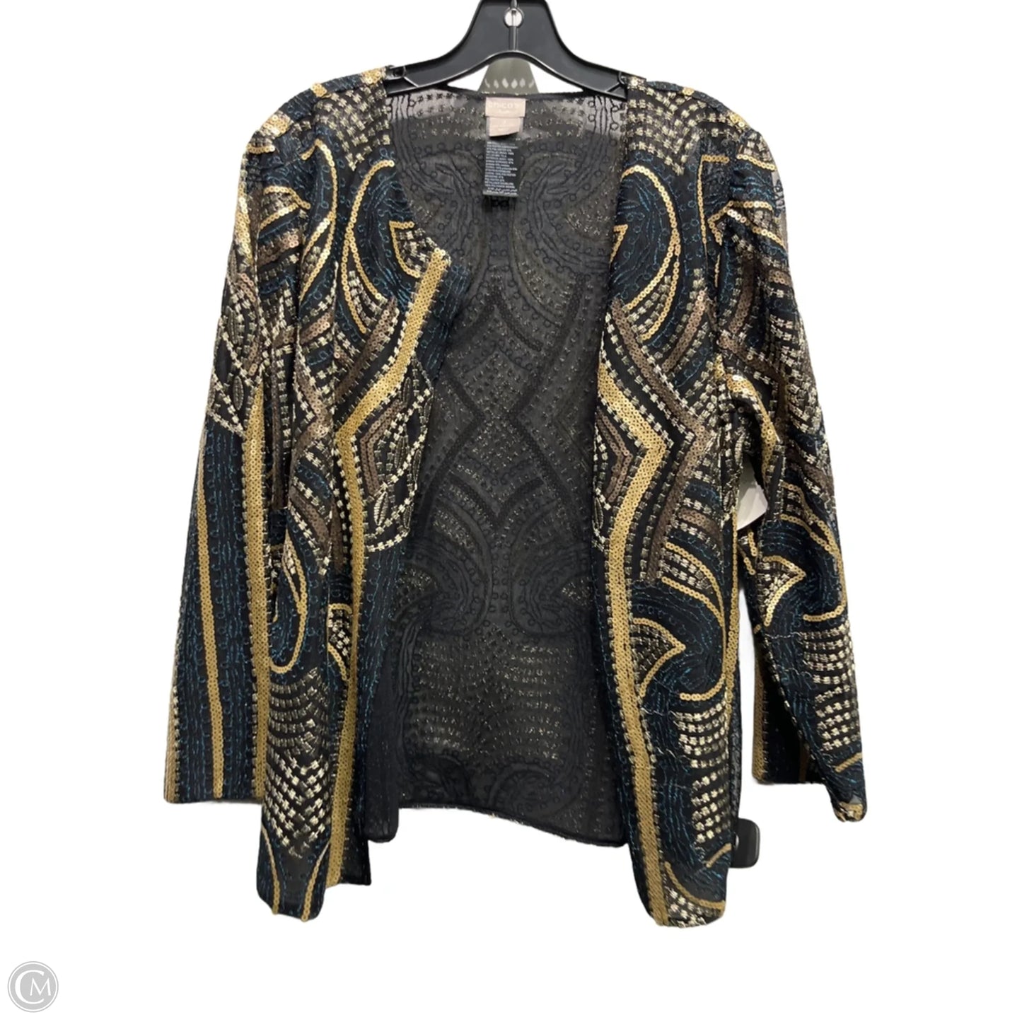 Blazer By Chicos In Blue & Brown, Size: L