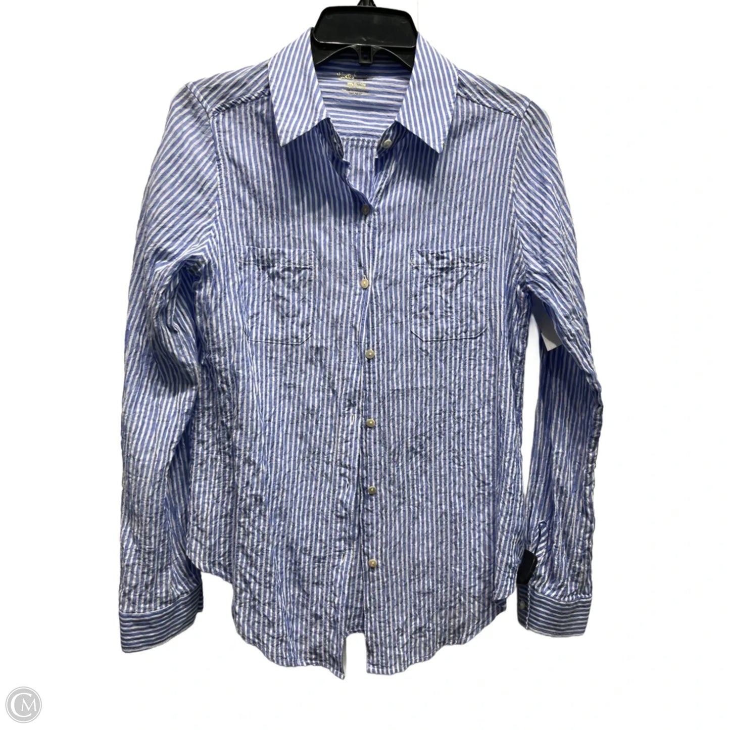 Top Long Sleeve Designer By Lilly Pulitzer In Blue & White, Size: Xs