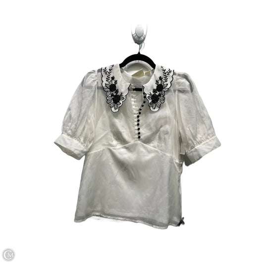 Top Short Sleeve By Maeve In Black & White, Size: 10
