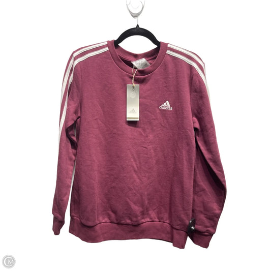 Athletic Sweatshirt Crewneck By Adidas In Red & White, Size: M