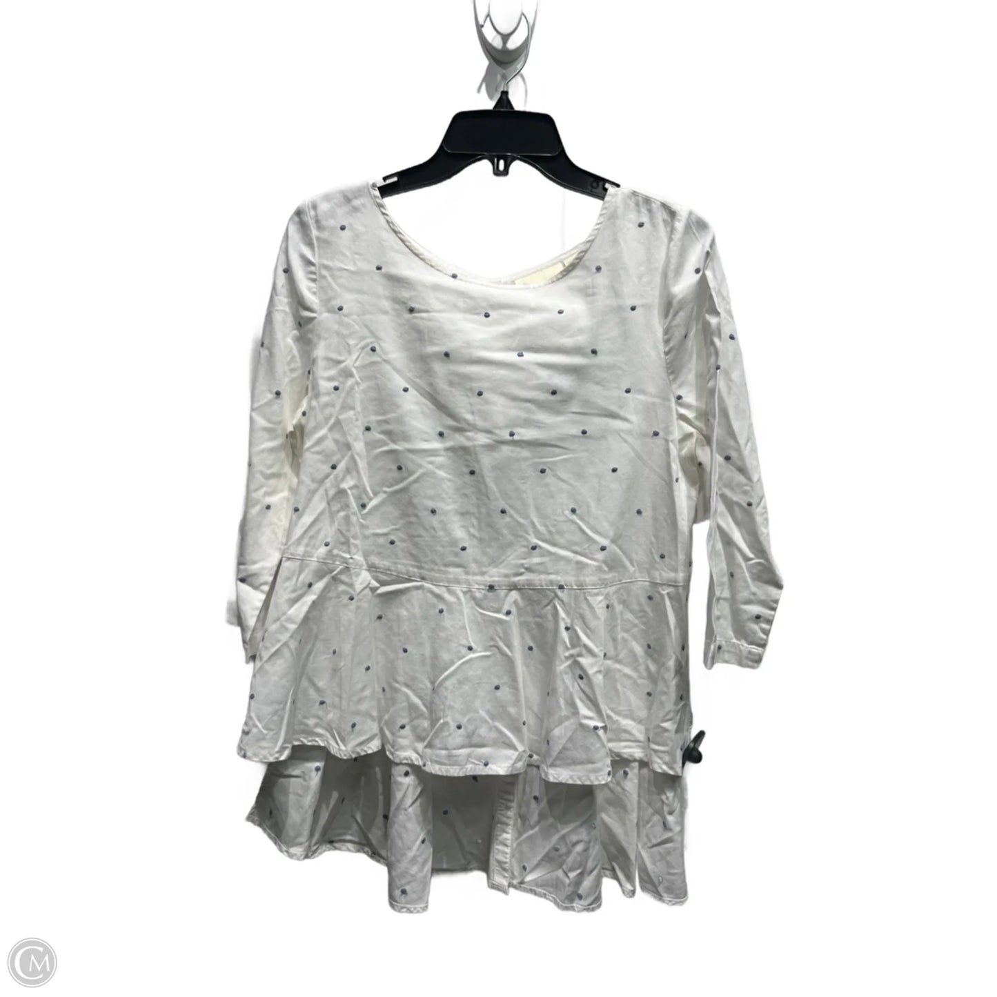 Tunic 3/4 Sleeve By Maeve In Blue & White, Size: 8