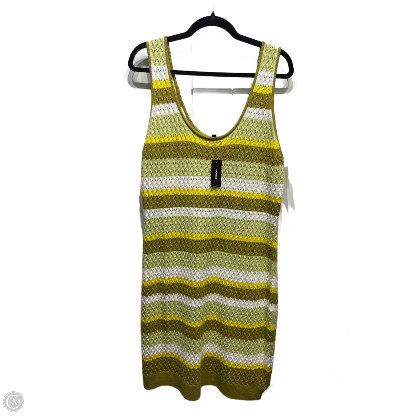 Dress Casual Short By Express In Green & White, Size: Xl