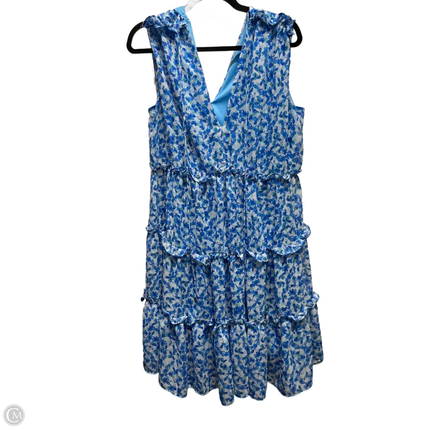 Dress Casual Short By Taylor In Blue & White, Size: 16
