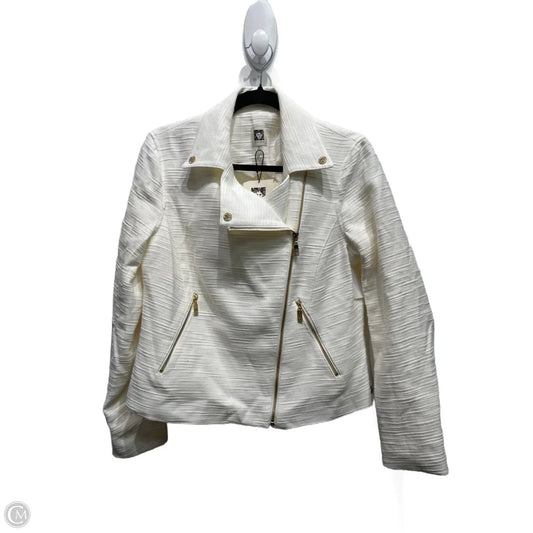 Jacket Moto By Anne Klein In White, Size: M