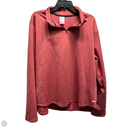 Athletic Top Long Sleeve Collar By Nike Apparel In Red, Size: Xxl
