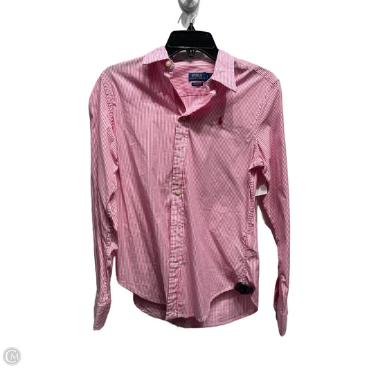 Top Long Sleeve By Polo Ralph Lauren In Red & White, Size: 8