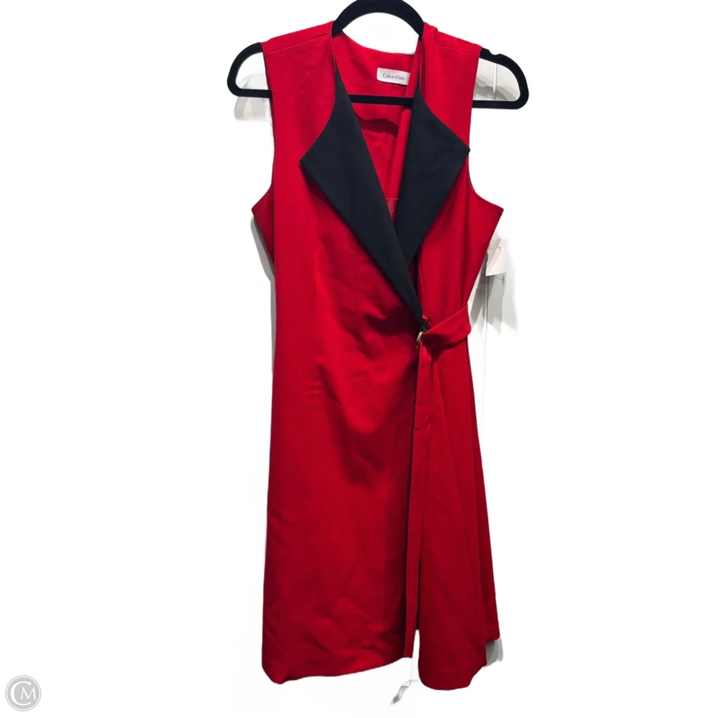 Dress Work By Calvin Klein In Black & Red, Size: L