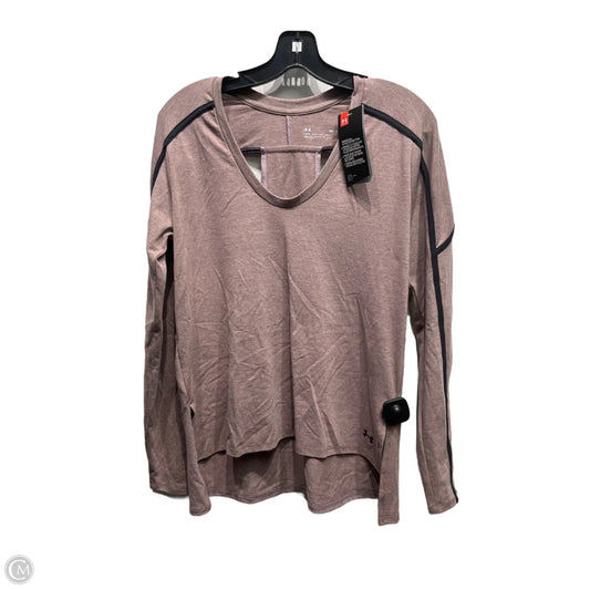 Athletic Top Long Sleeve Crewneck By Under Armour In Mauve, Size: S