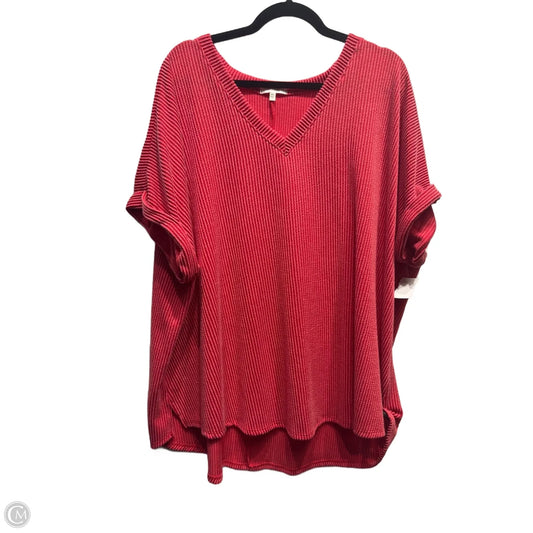 Top Short Sleeve By curvy sense In Red, Size: 4x