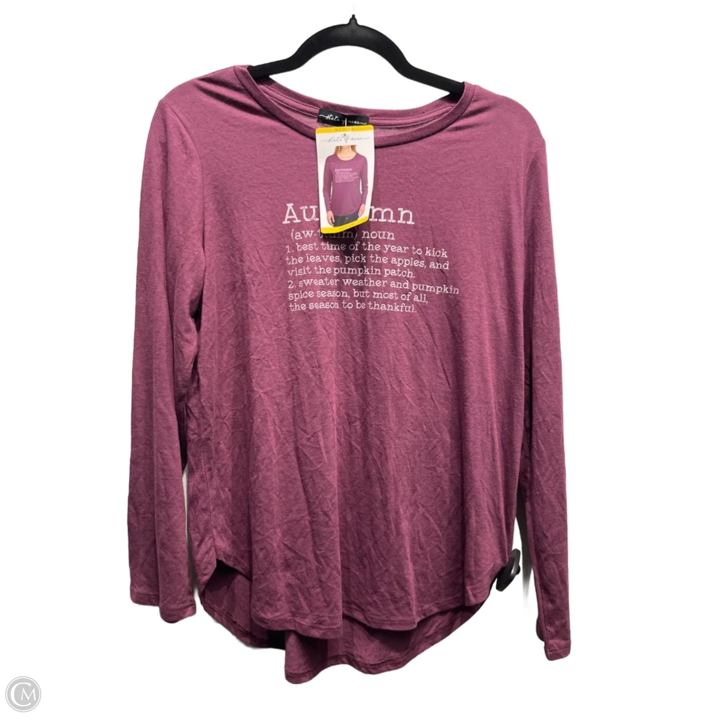 Top Long Sleeve Basic By State Of Mine In Purple, Size: M