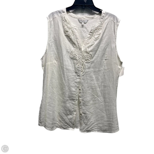 Top Sleeveless By Coral Bay In White, Size: 1x