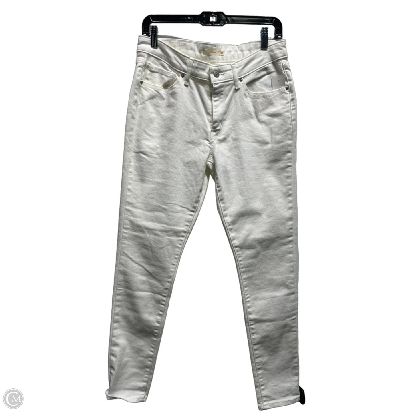 Jeans Skinny By Levis In White Denim, Size: 8