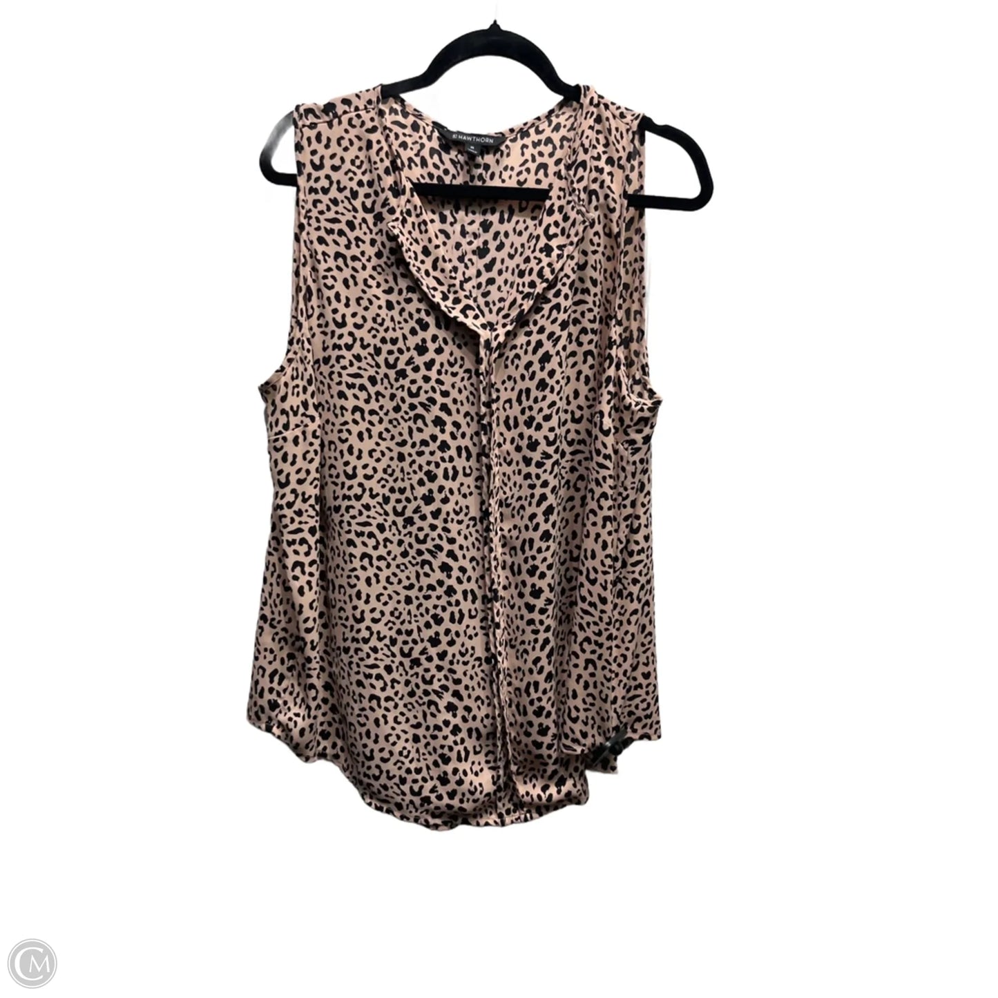 Top Sleeveless By 41 Hawthorn In Brown & Cream, Size: 2x
