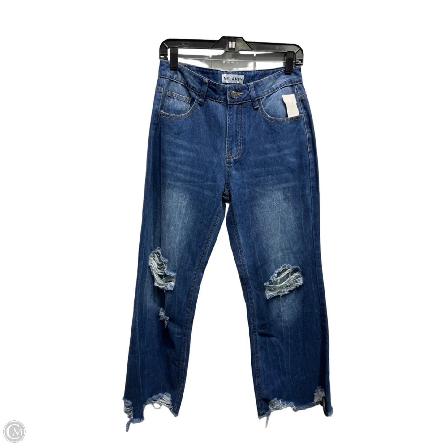 Jeans Wide Leg By MELAREY In Blue Denim, Size: S
