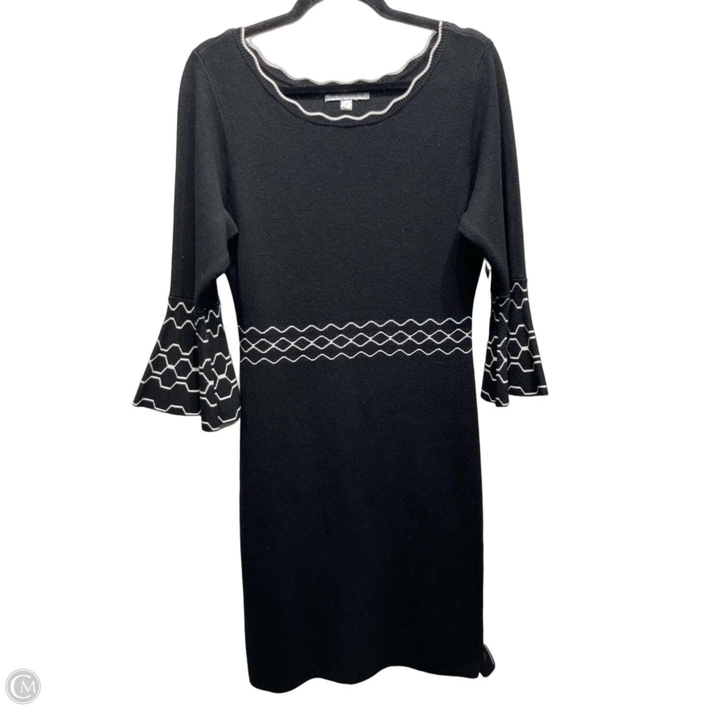 Dress Sweater By Dannyandnicole In Black & White, Size: L