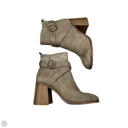 Boots Ankle Heels By Nine West In Brown, Size: 10