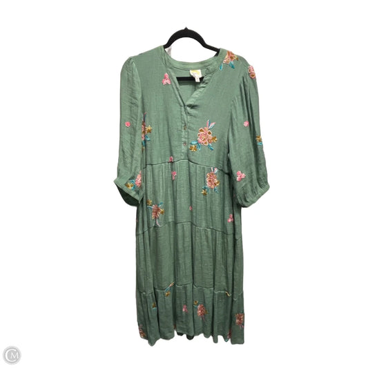 Dress Casual Midi By Figuero & Flower In Green, Size: Xl