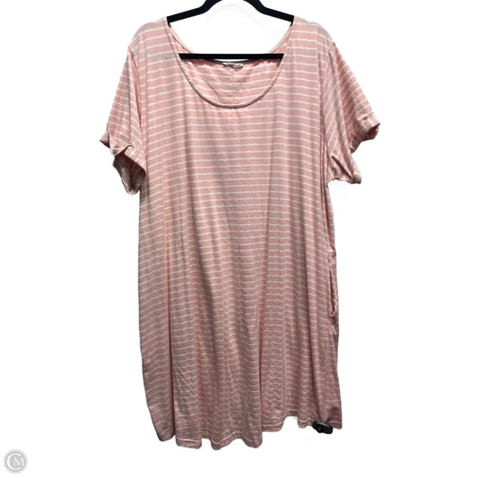 Dress Casual Short By Chicsoul In Pink & White, Size: 2x