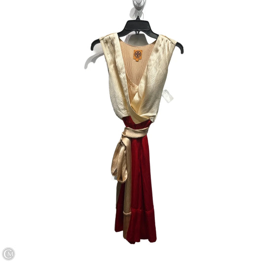 Dress Designer By Tory Burch In Red & Tan, Size: 0