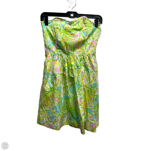 Dress Designer By Lilly Pulitzer In Green & Pink, Size: 0p