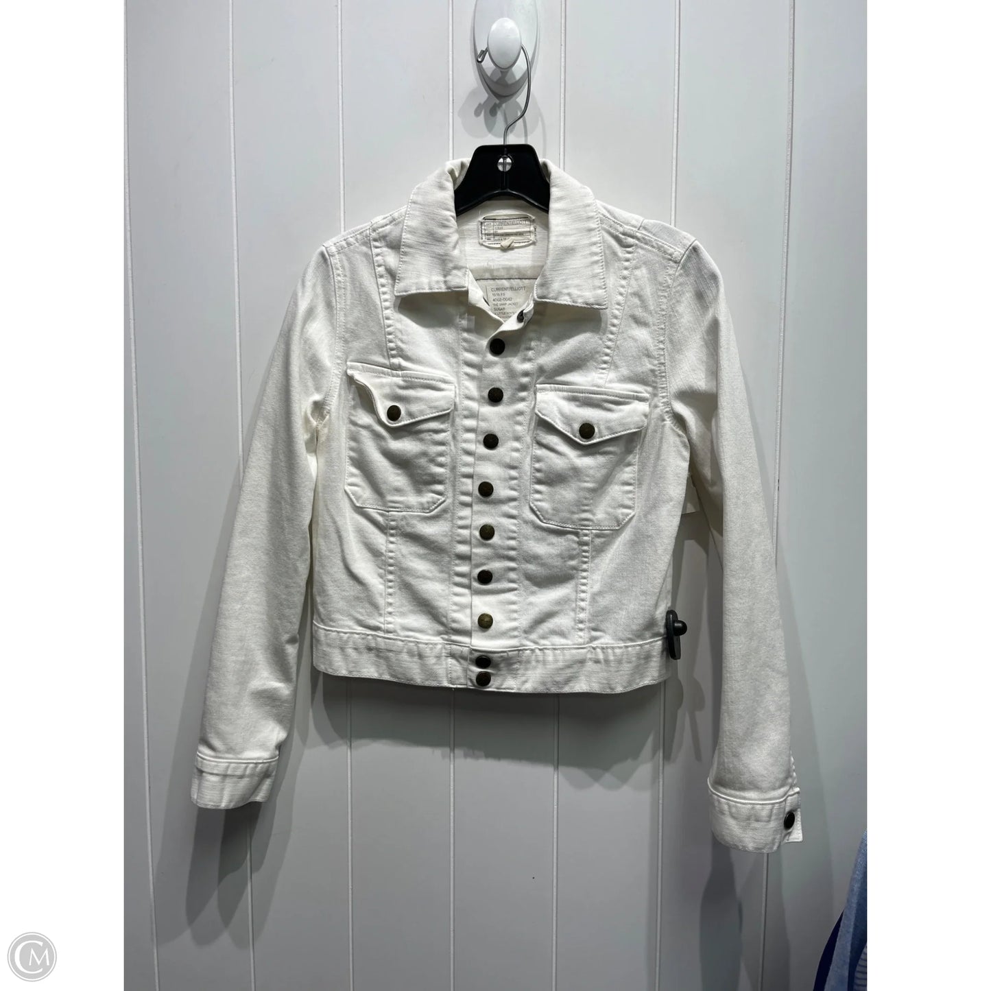 Jacket Denim By Current/elliott In White, Size: 0