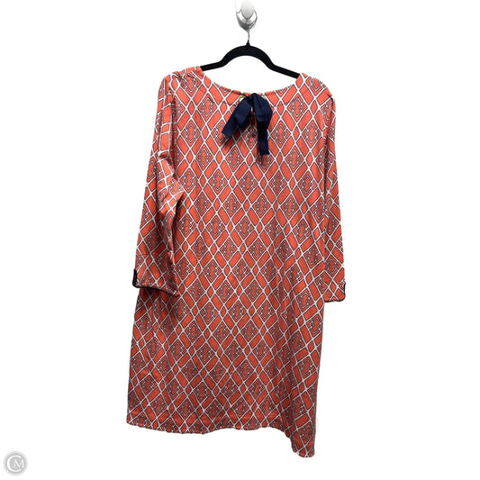 Dress Casual Short By Crown And Ivy In Orange & White, Size: 2x