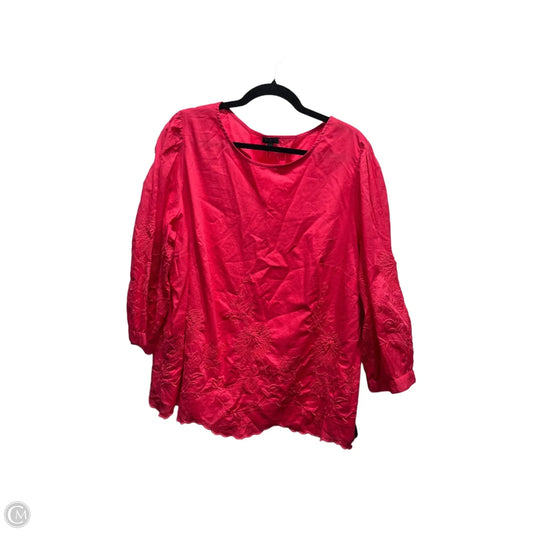 Top Long Sleeve By Talbots In Pink, Size: 2x