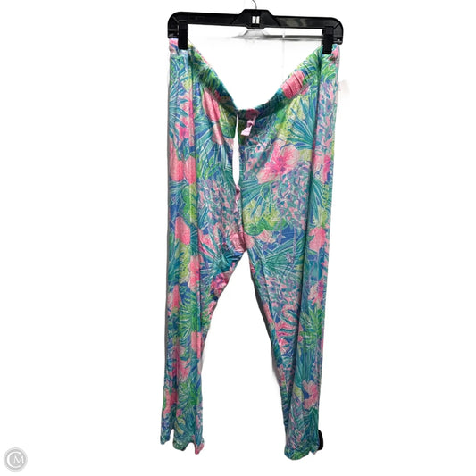 Pants Designer By Lilly Pulitzer In Green & Pink, Size: Xl