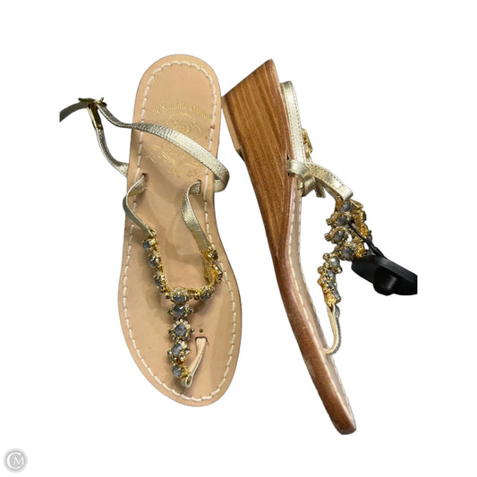 Sandals Heels Wedge By le sandal capri In Gold, Size: 6