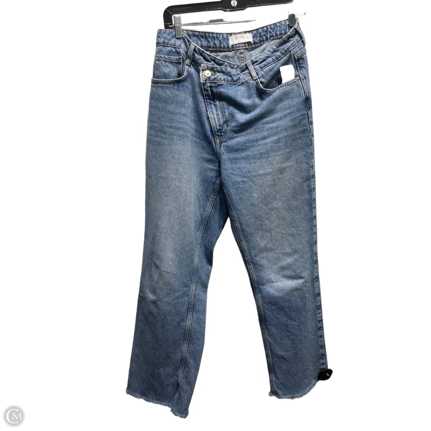 Jeans Wide Leg By Zara In Blue Denim, Size: 8