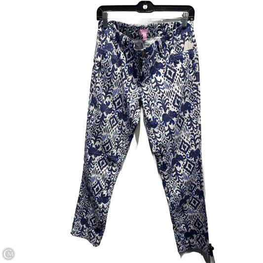 Pants Designer By Lilly Pulitzer In Blue & White, Size: 8