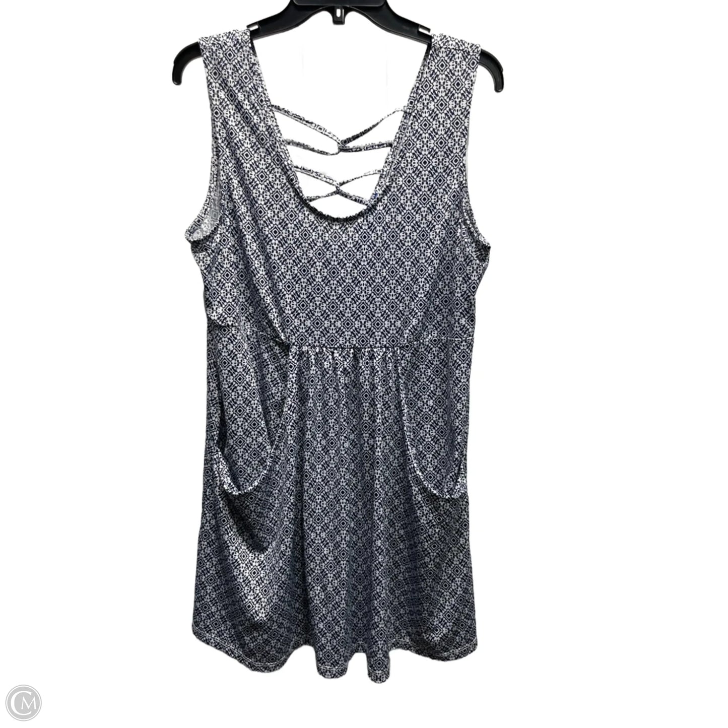 Dress Casual Short By Apt 9 In Blue & White, Size: Xl