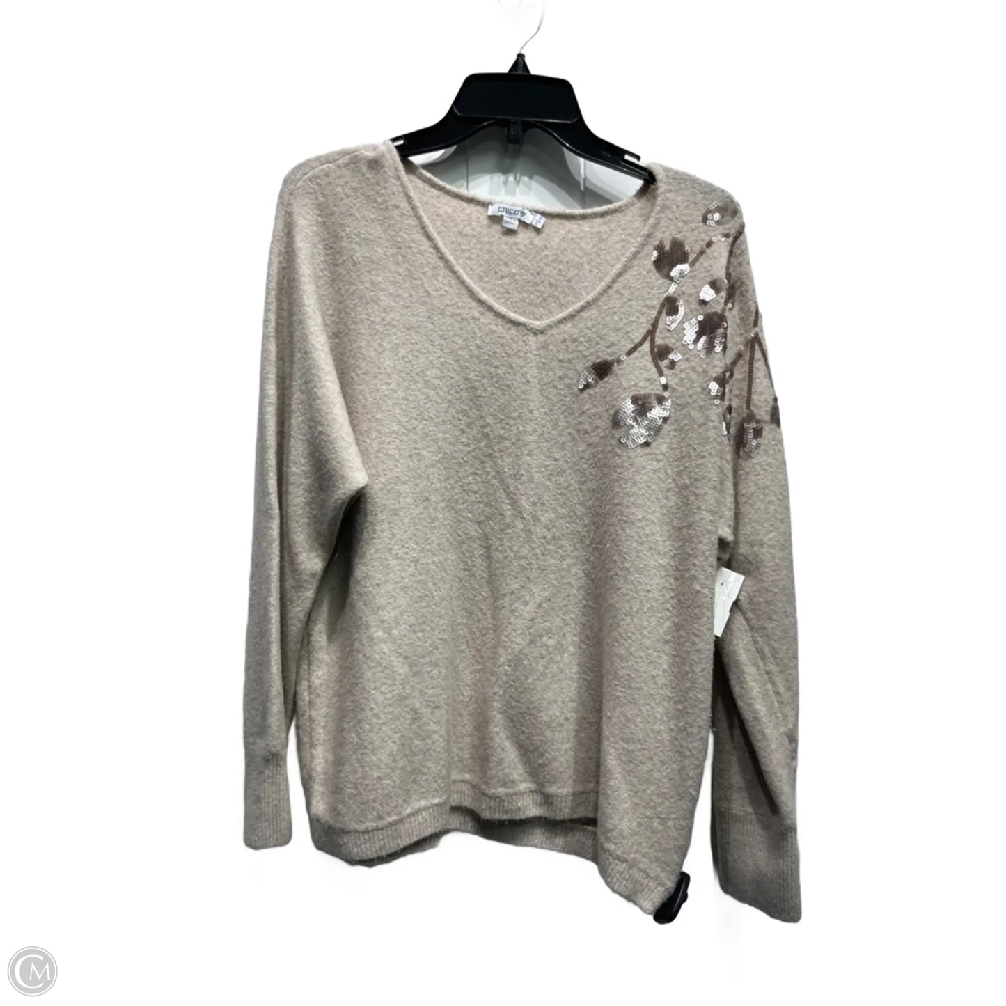 Sweater By Chicos In Tan, Size: L