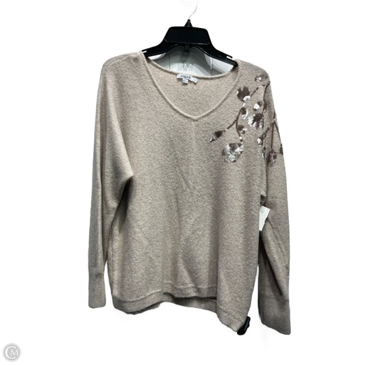 Sweater By Chicos In Tan, Size: L