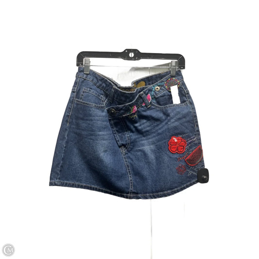 Skirt Mini & Short By Desigual In Blue Denim, Size: S