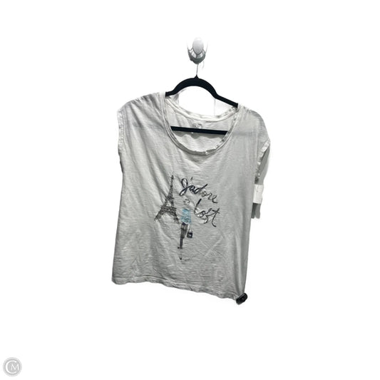 Top Short Sleeve Basic By Loft In Grey & White, Size: S