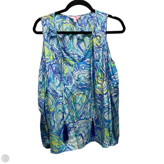 Top Long Sleeve Designer By Lilly Pulitzer In Blue & Yellow, Size: Xs