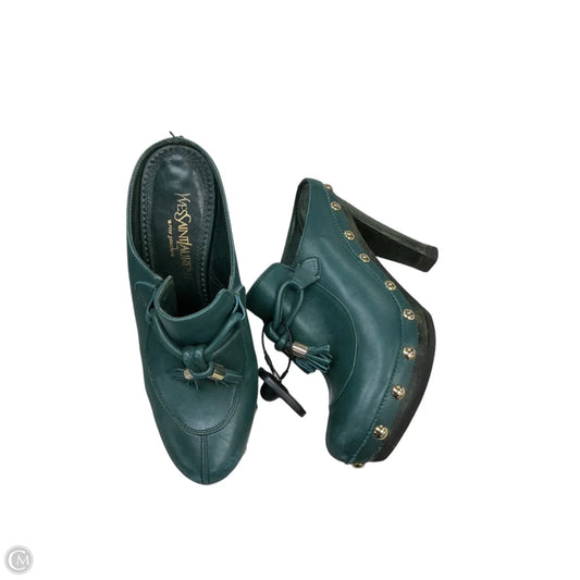 Shoes Luxury Designer By Yves Saint Laurent In Green, Size: 6