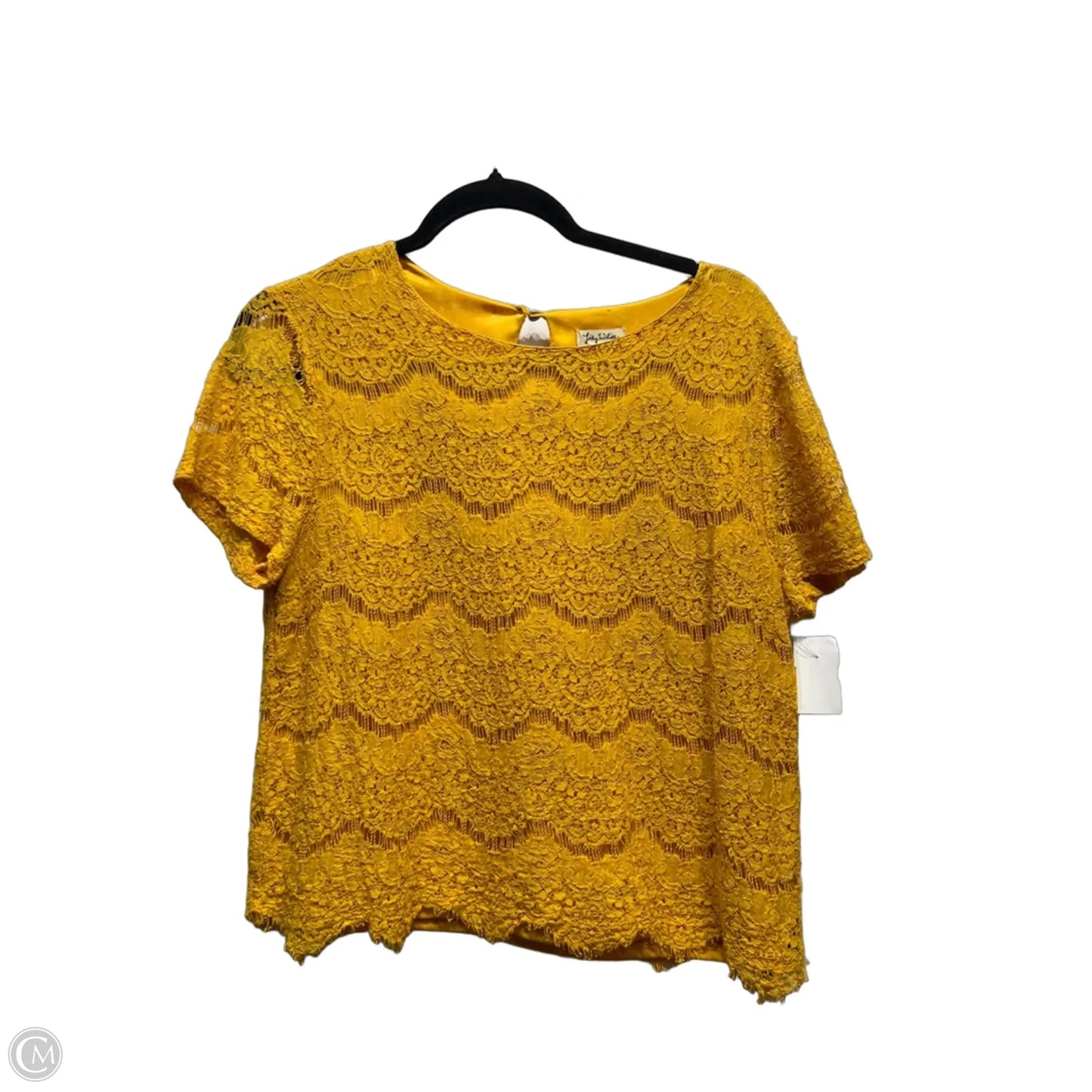 Top Short Sleeve By Lily White In Yellow, Size: L